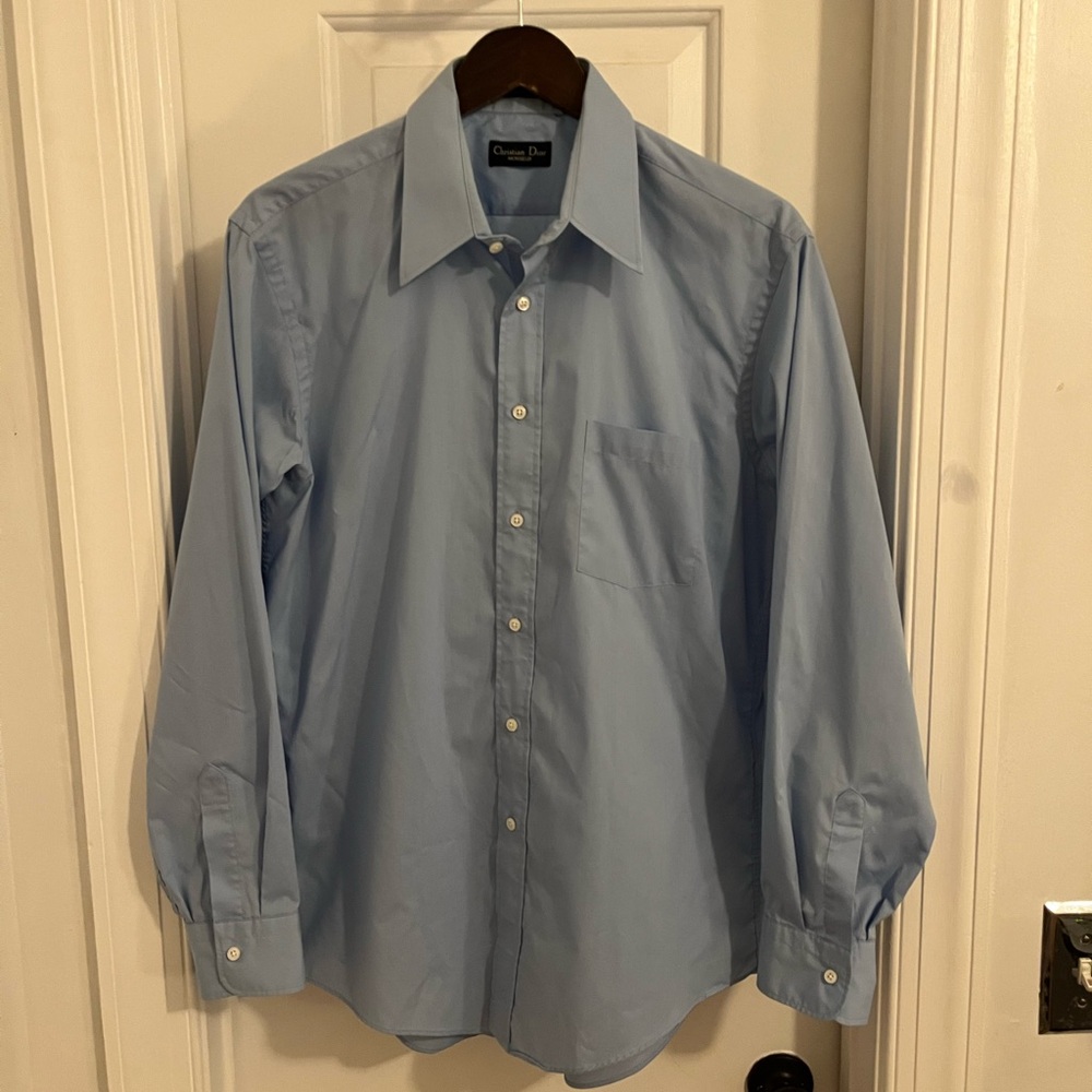 Vintage Christian Dior‎ Monsieur Light Blue Dress Shirt